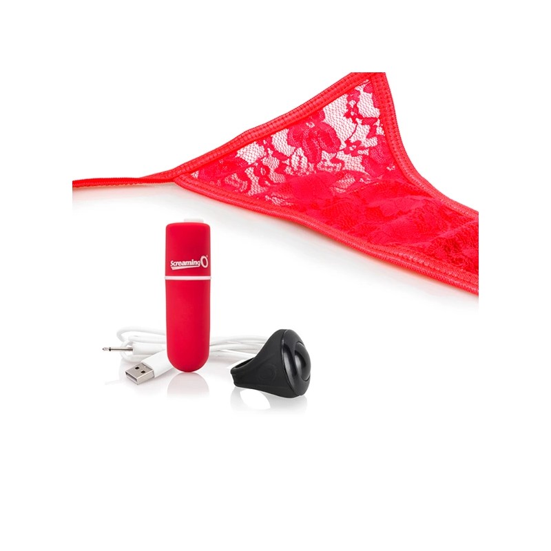 Wibrujące majteczki - The Screaming O Charged Remote Control Panty Vibe Red